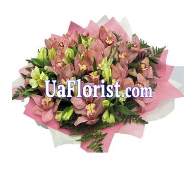 Bouquet of 25 orchids and 8 alstroemerias Bouquet of 25 orchids and 8 alstroemerias